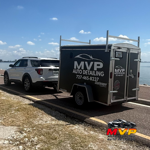 MVP Auto Detailing trailer showcasing mobile car detailing services in Clearwater FL