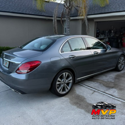 Gray Mercedes sedan detailed at home by MVP Auto Detailing mobile service in Clearwater Florida